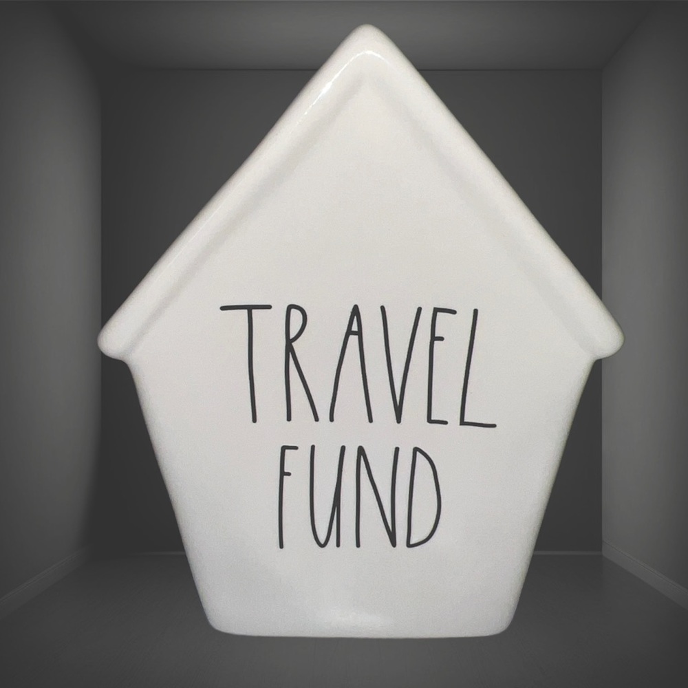 Rae Dunn TRAVEL FUND Artisan Collection Ceramic Bank Rare & Authentic
